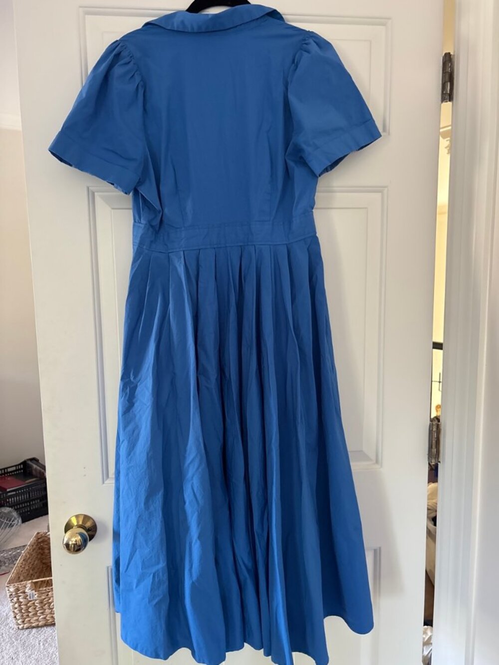 ALEXIS for Target Blue Short Sleeve Button-Front Midi Shirt Dress